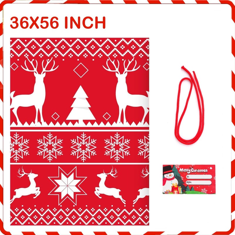 Sofier Large Christmas Gift Bags, Holiday Gift Wrap Jumbo Sacks for Giant Presents Big Xmas Plastic Bags (Reindeer-1pcs-36 * 56) - Image 4